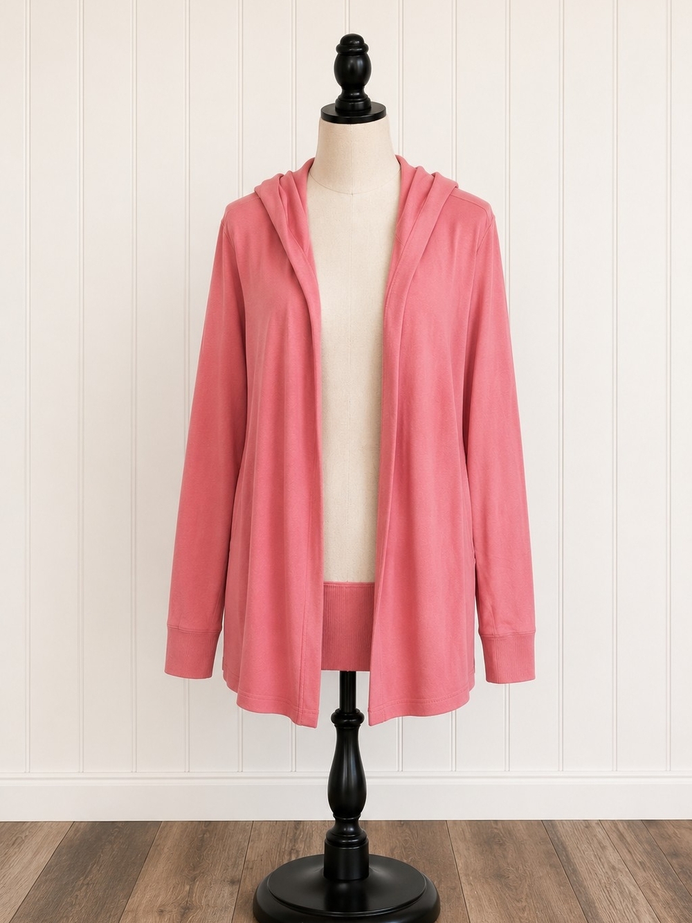 Body By Simply Noelle Open-Front Hooded Cardigan